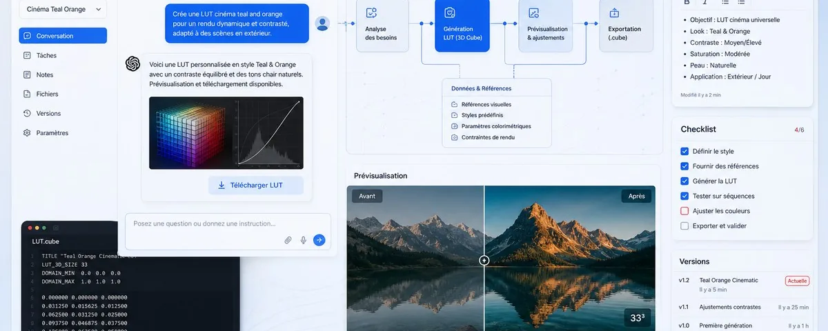 Illustration : Comment créer un LUT avec ChatGPT pour l'importer dans un