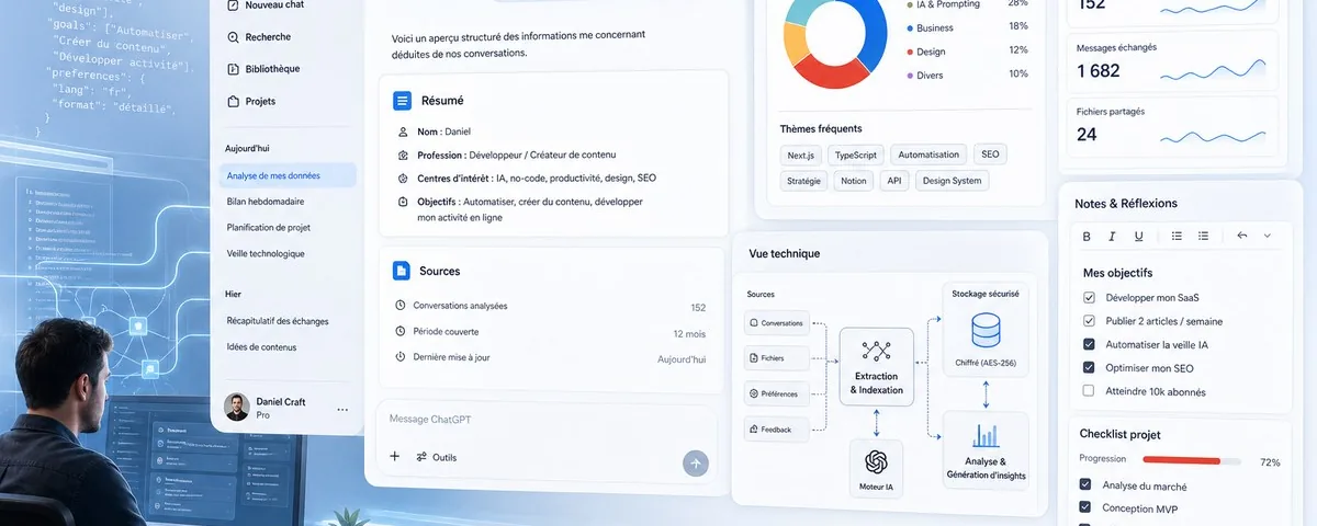 Illustration : Comment savoir tout ce que ChatGPT sait sur vous en accédant à sa mém