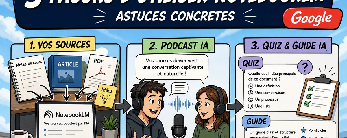 Illustration : 3 façons d'utiliser l'IA notebook LM de G