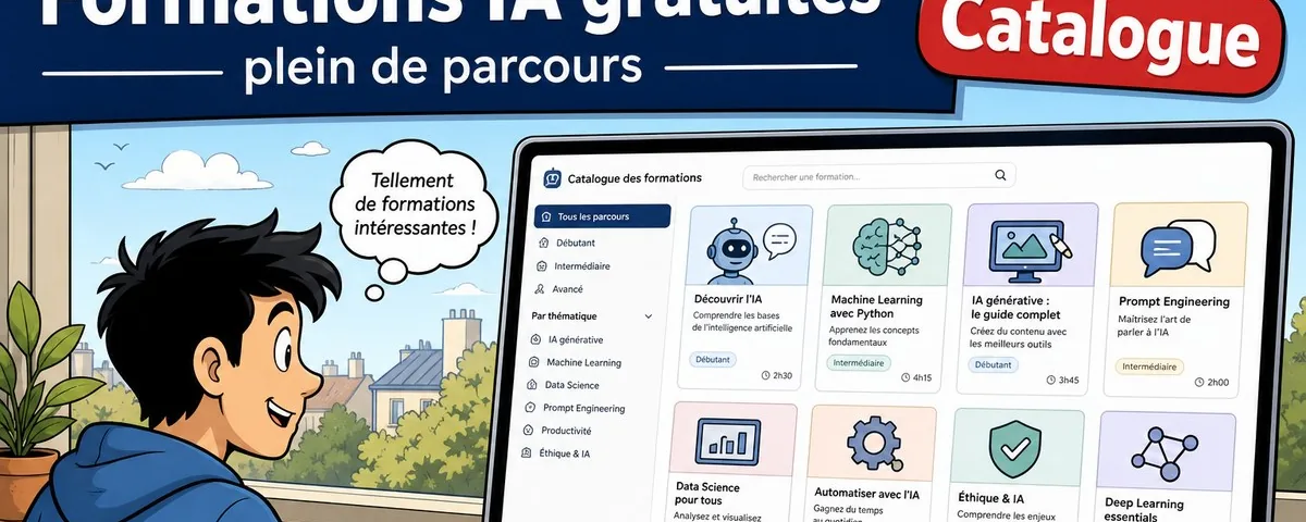 Illustration : Plein de formations gratuites à l’intelligence artificielle sur le si