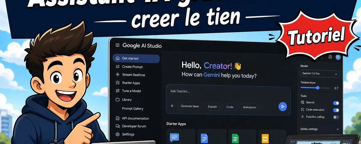 Illustration : Comment créer un assistant IA gratuit avec Gemini l'IA de