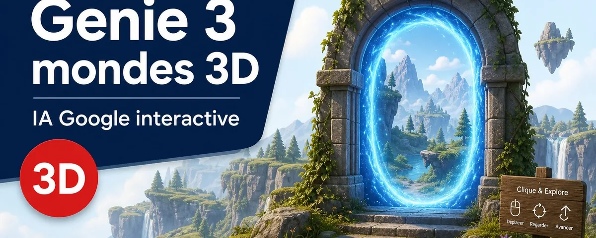 Illustration : Genie 3 : l’IA de Google capable de créer des mondes 3D interactifs e