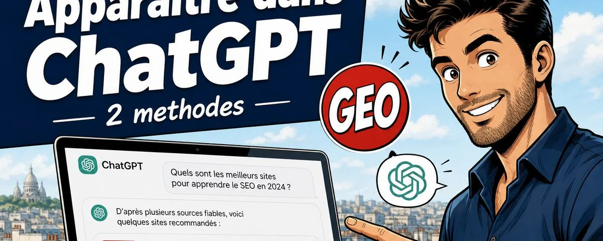 Illustration : Comment apparaître dans les résultats de ChatGPT : tutoriel avec 2 mé