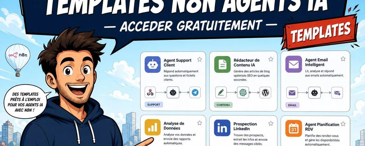 Illustration : Templates n8n gratuites pour créer des agents IA : comment y accéder