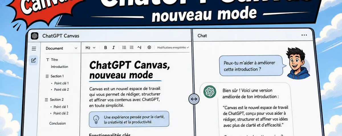 Illustration : Comment utiliser ChatGPT with canvas (nouveau chatgpt)