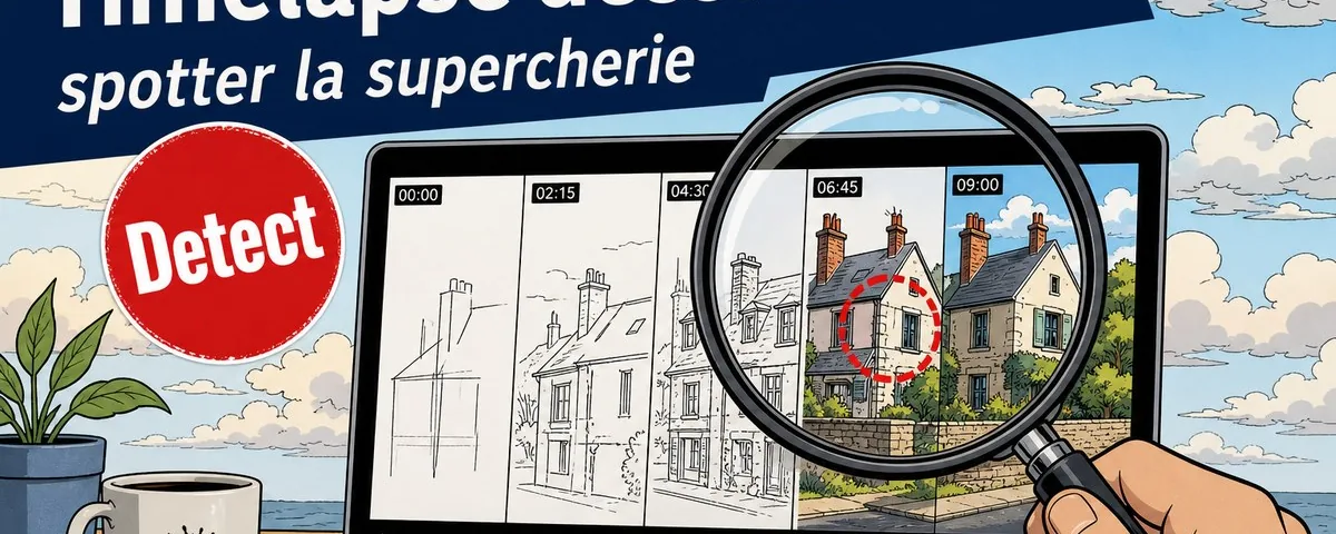Illustration : Il y a un problème avec cette vidéo : ce time lapse d'un dessin est f