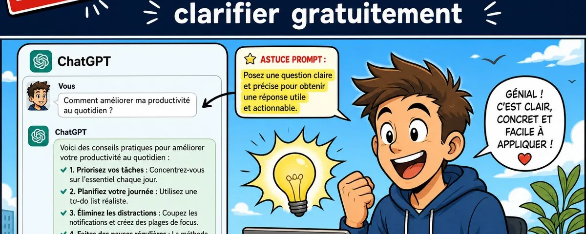 Illustration : Astuce prompt chatGPT gratuit Pour