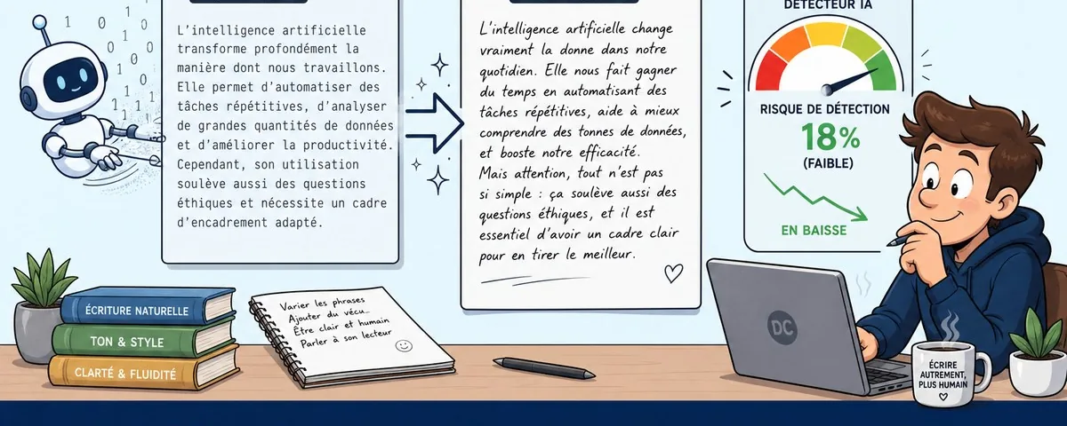 Illustration : Comment humaniser un texte rédigé par l'intelligence