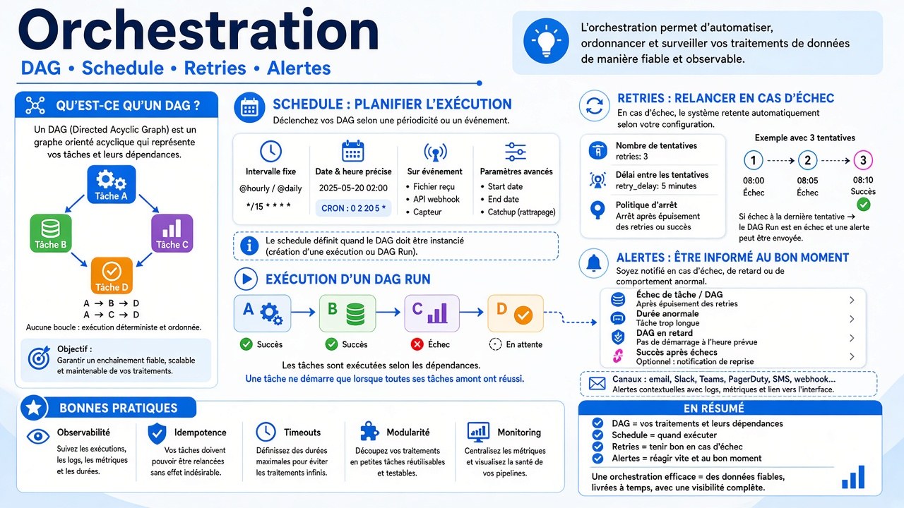 Planifier, retenter, alerter.