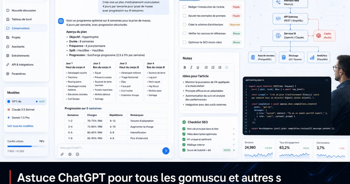 Astuce ChatGPT pour tous les gomuscu et autres sportifs qui veulent c
