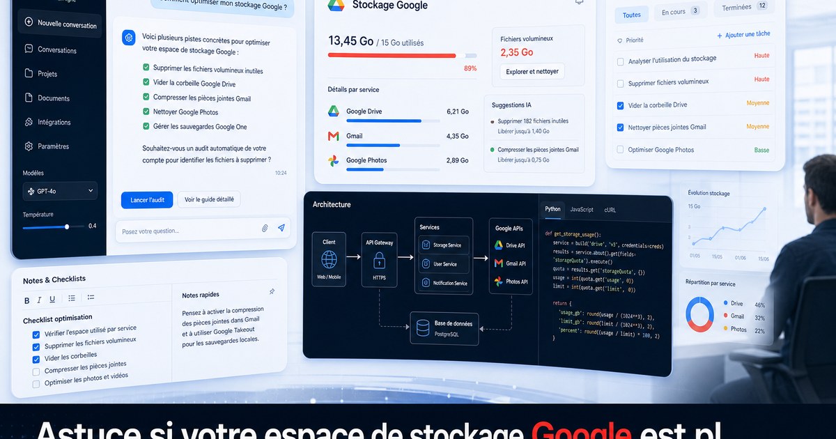 Astuce si votre espace de stockage Google est plein : comment accéder