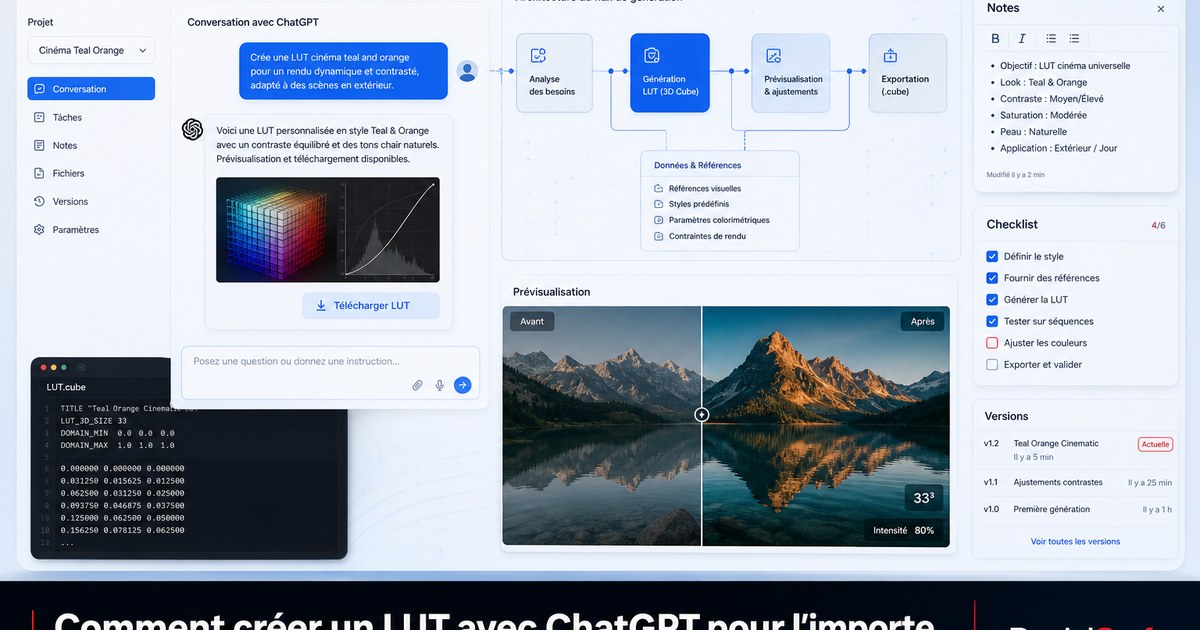 Comment créer un LUT avec ChatGPT pour l'importer dans un