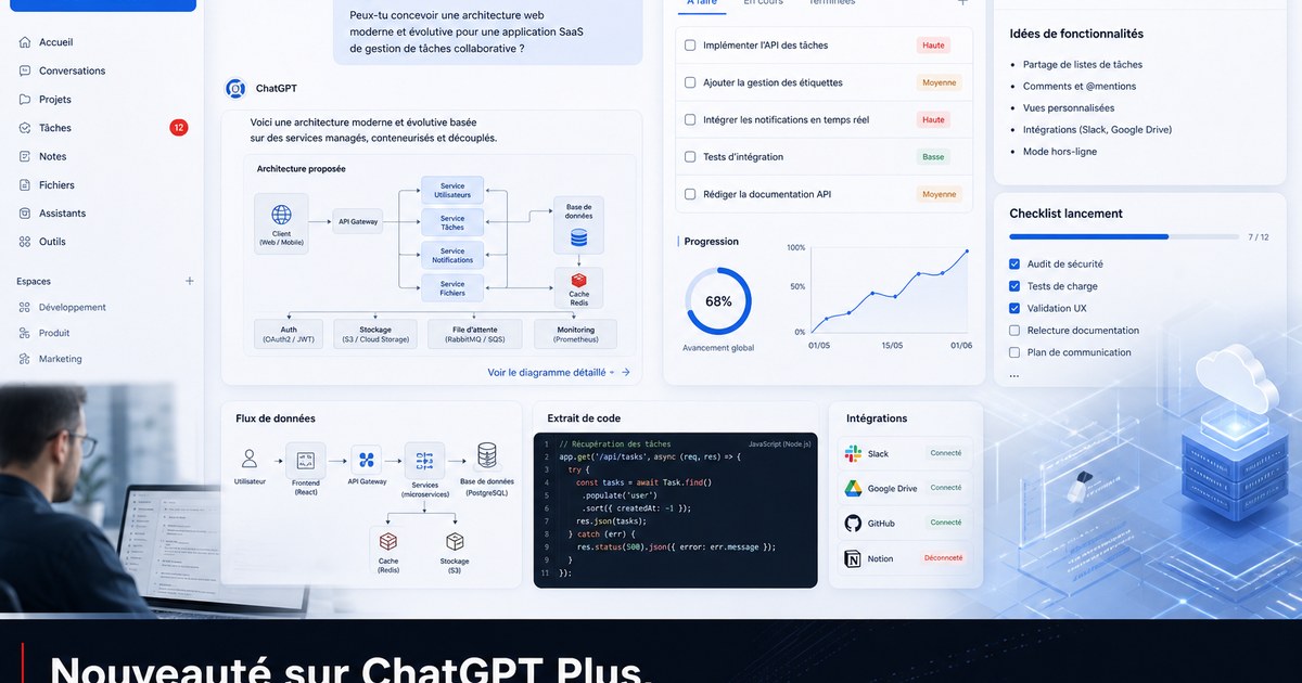Nouveauté sur ChatGPT Plus, on peut maintenant automatiser des tâches