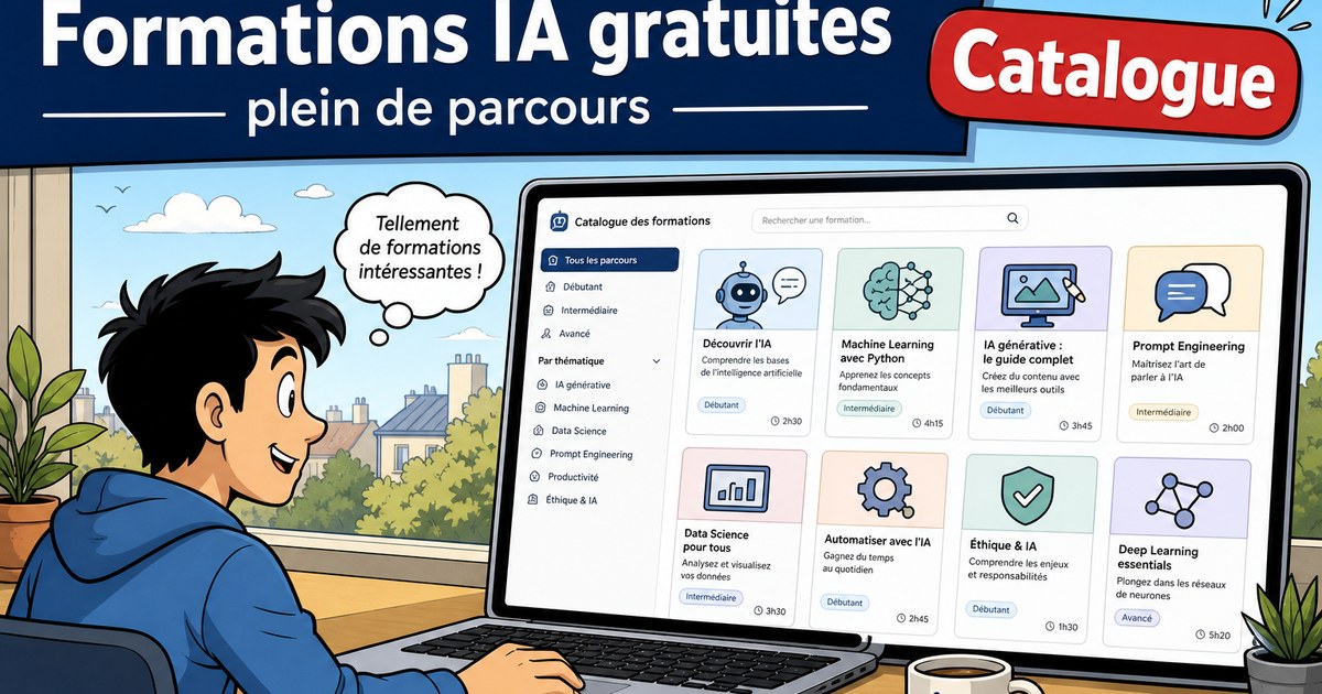 Plein de formations gratuites à l’intelligence artificielle sur le si