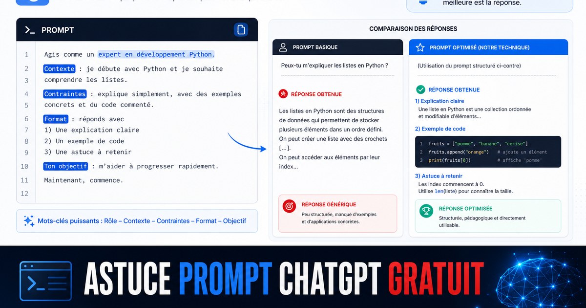 Astuce prompt chatGPT gratuit Pour
