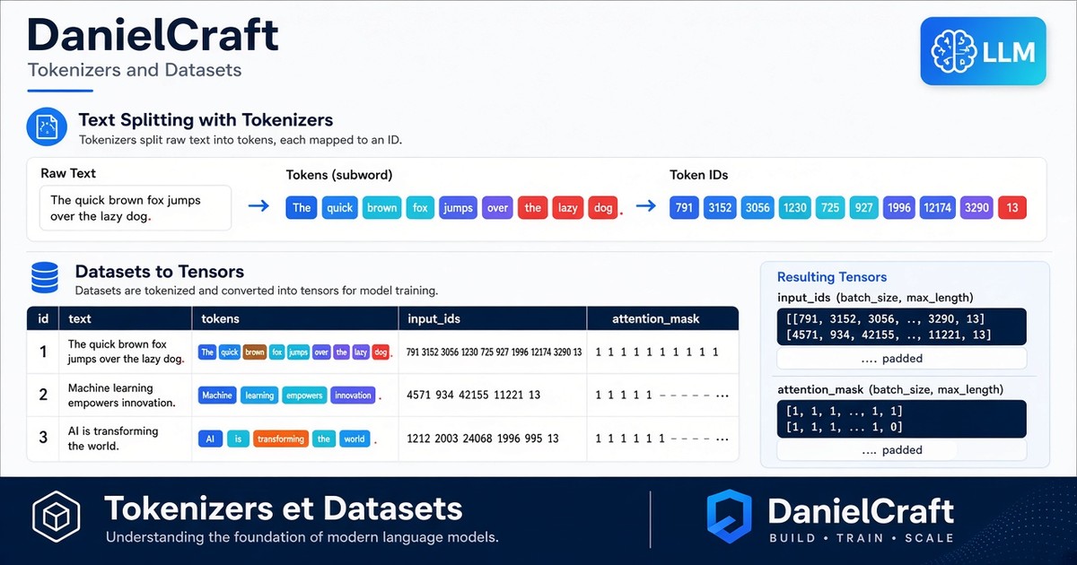 Tokenizers et datasets : préparer le texte